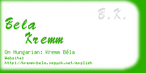 bela kremm business card